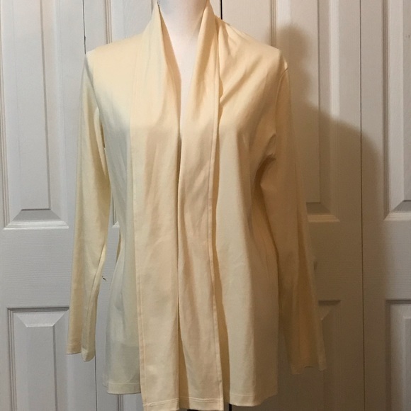 L L Bean Soft Cream Open Front Cardigan - Picture 1 of 5